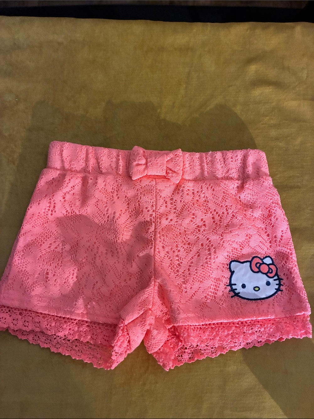 Hello Kitty Orange Lace Bow Girls' Shorts